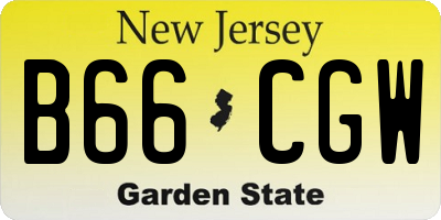 NJ license plate B66CGW