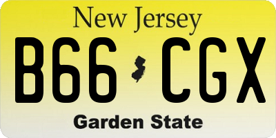 NJ license plate B66CGX