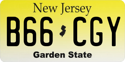NJ license plate B66CGY