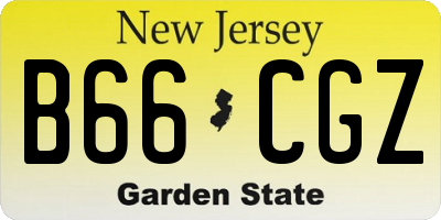 NJ license plate B66CGZ