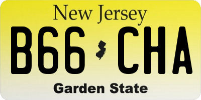 NJ license plate B66CHA
