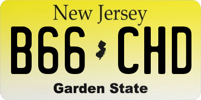 NJ license plate B66CHD
