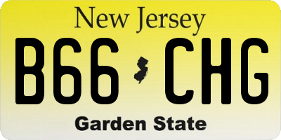 NJ license plate B66CHG