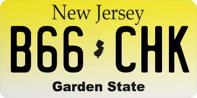 NJ license plate B66CHK