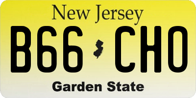 NJ license plate B66CHO