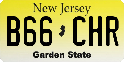 NJ license plate B66CHR