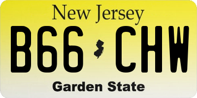 NJ license plate B66CHW