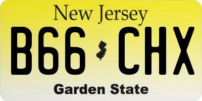 NJ license plate B66CHX
