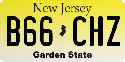 NJ license plate B66CHZ
