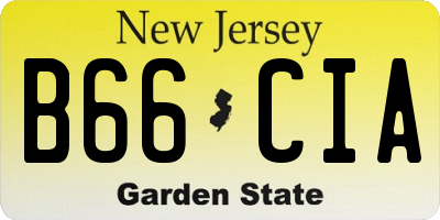 NJ license plate B66CIA