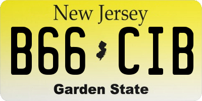NJ license plate B66CIB