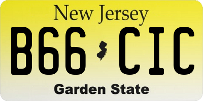 NJ license plate B66CIC