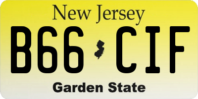 NJ license plate B66CIF