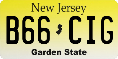 NJ license plate B66CIG