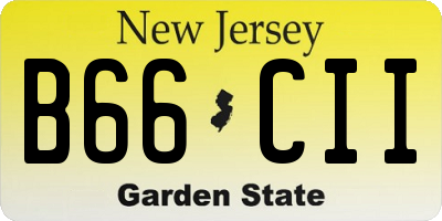 NJ license plate B66CII