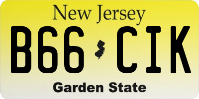 NJ license plate B66CIK