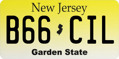 NJ license plate B66CIL
