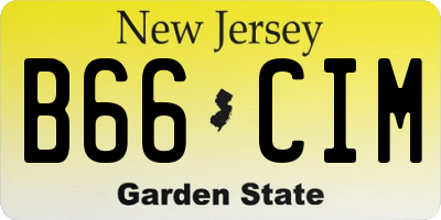 NJ license plate B66CIM