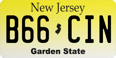 NJ license plate B66CIN