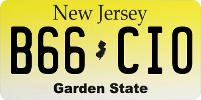 NJ license plate B66CIO