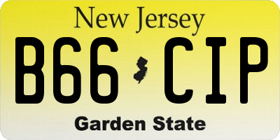 NJ license plate B66CIP
