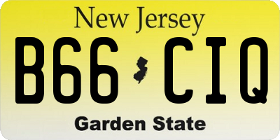 NJ license plate B66CIQ