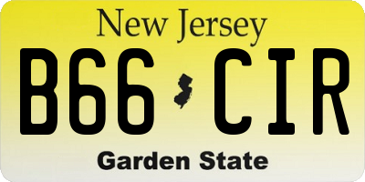NJ license plate B66CIR