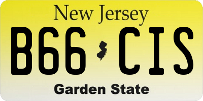 NJ license plate B66CIS
