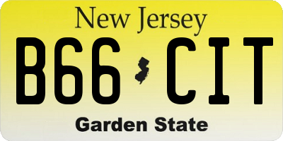 NJ license plate B66CIT