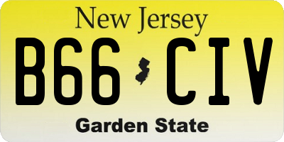 NJ license plate B66CIV
