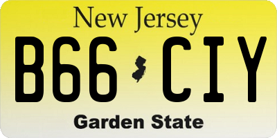 NJ license plate B66CIY