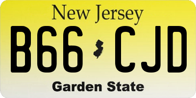 NJ license plate B66CJD