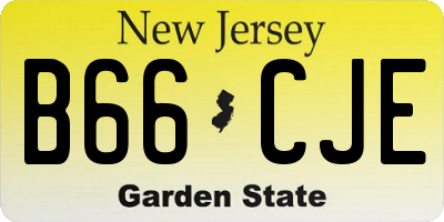 NJ license plate B66CJE