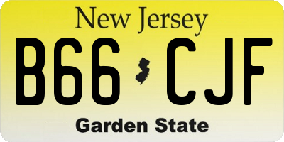 NJ license plate B66CJF
