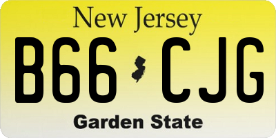 NJ license plate B66CJG