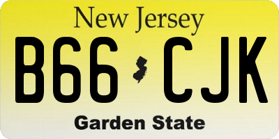 NJ license plate B66CJK