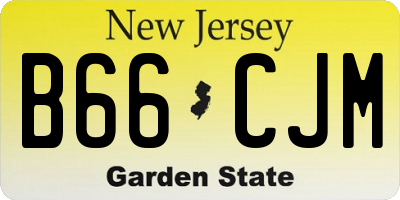NJ license plate B66CJM