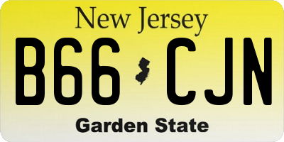 NJ license plate B66CJN