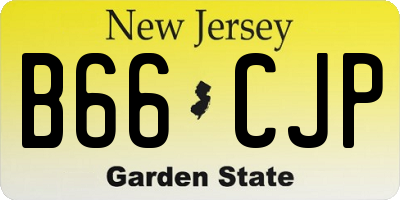 NJ license plate B66CJP