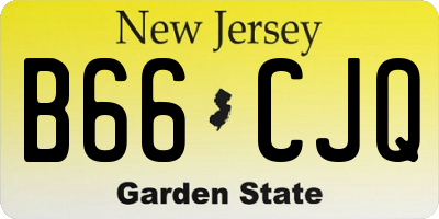 NJ license plate B66CJQ