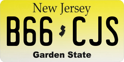 NJ license plate B66CJS