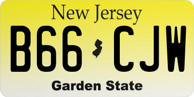 NJ license plate B66CJW