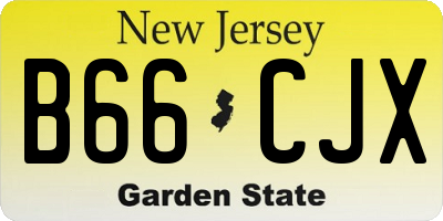 NJ license plate B66CJX