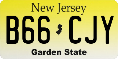 NJ license plate B66CJY