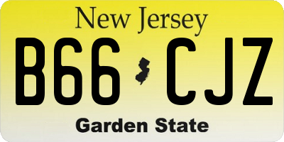NJ license plate B66CJZ