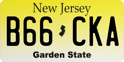NJ license plate B66CKA