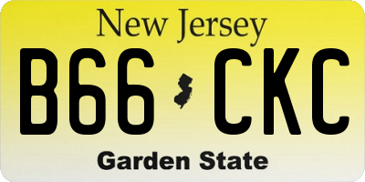 NJ license plate B66CKC