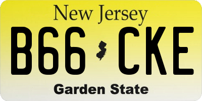 NJ license plate B66CKE