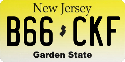 NJ license plate B66CKF