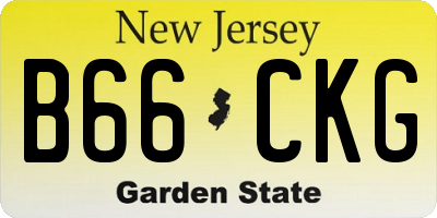 NJ license plate B66CKG
